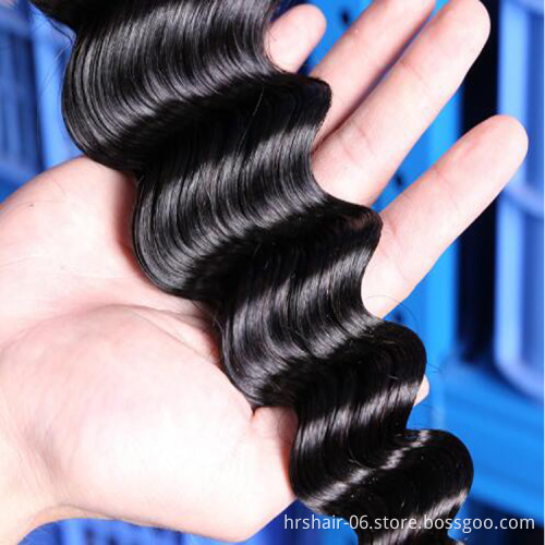 Wholesale Loose Deep Wave Bundles with Lace Frontal Closure,virgin hair cuticle aligned original brazilian human hair